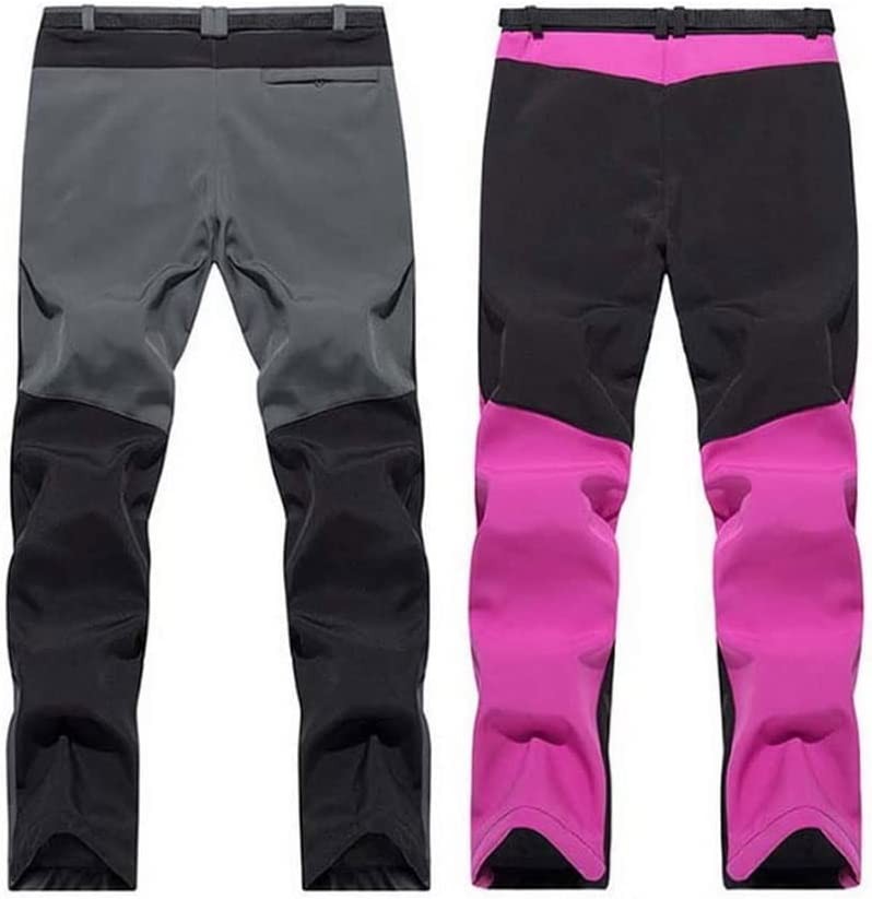 CFSNCM Men Women Winter Outdoor Plus Velvet Softshell Hiking Pants Mountain Skiing Camping Trekking Sport Trousers