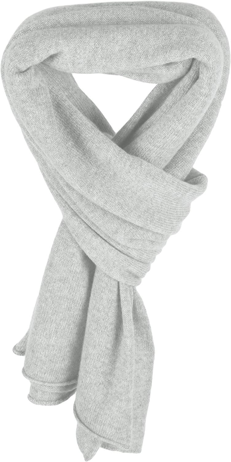 Love Cashmere Women's Ultrafine 100% Cashmere Scarf Wrap - Silver Gray - made in Scotland