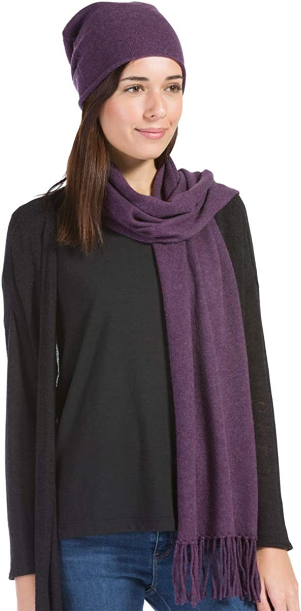 Fishers Finery 2pc Pure Cashmere Slouchy Beanie and Scarf Women's Set; with Exquisite Packaging