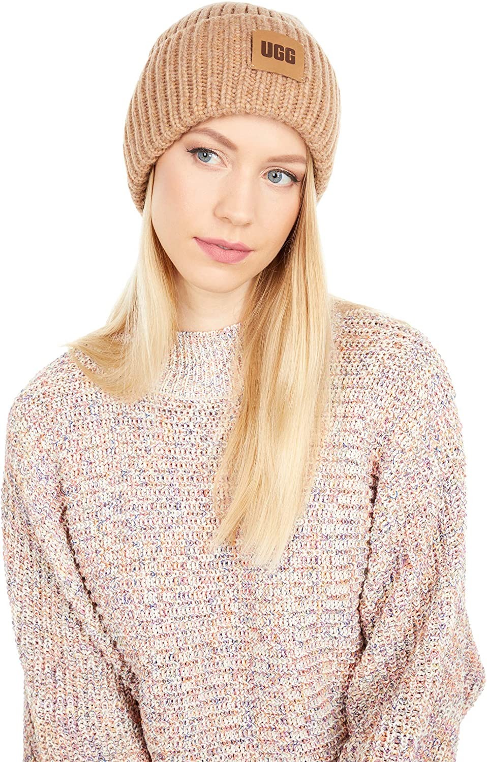 UGG Chunky Rib Beanie Logo