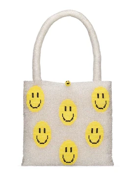 SQUARE AMIGAS TOP HANDLE BAG W/BEADS