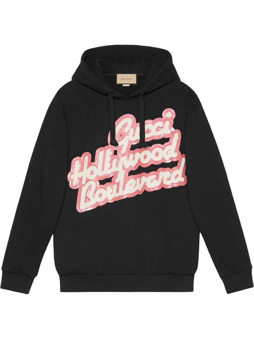 sequin-embellished pullover hoodie