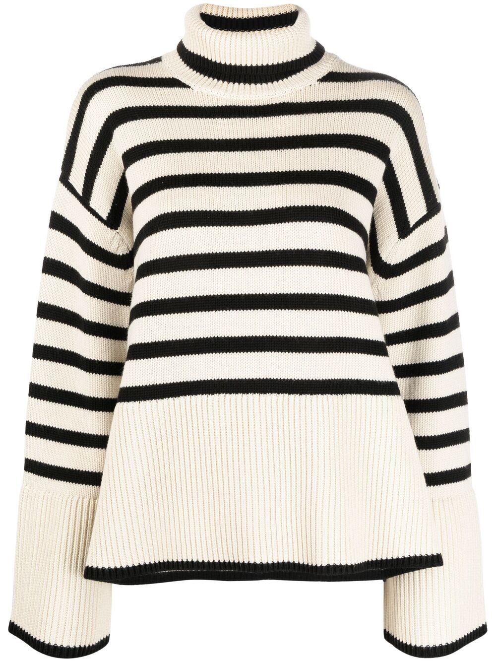 striped roll neck jumper
