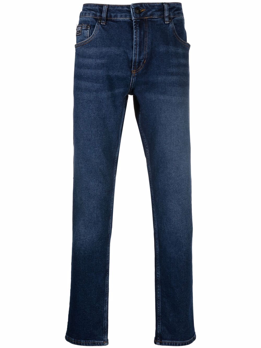 straight-leg cotton-blend jeans