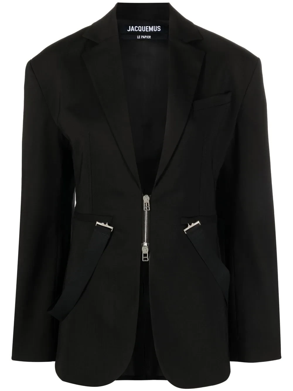 single-breasted zip-fastening blazer