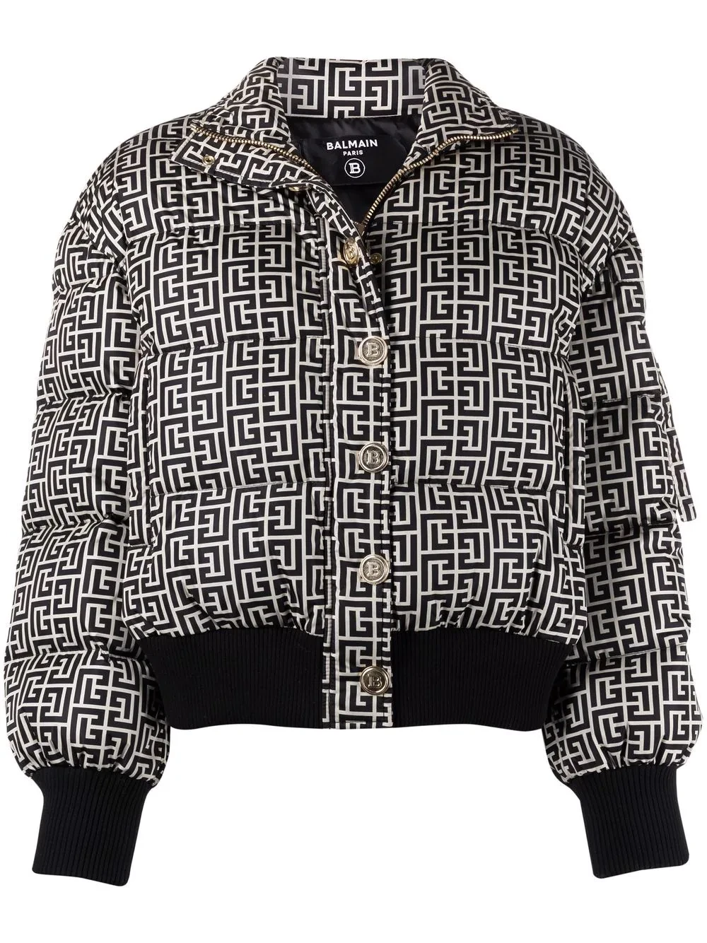 monogram-print puffer jacket