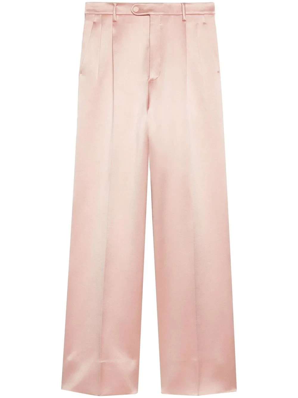 straight-leg satin trousers