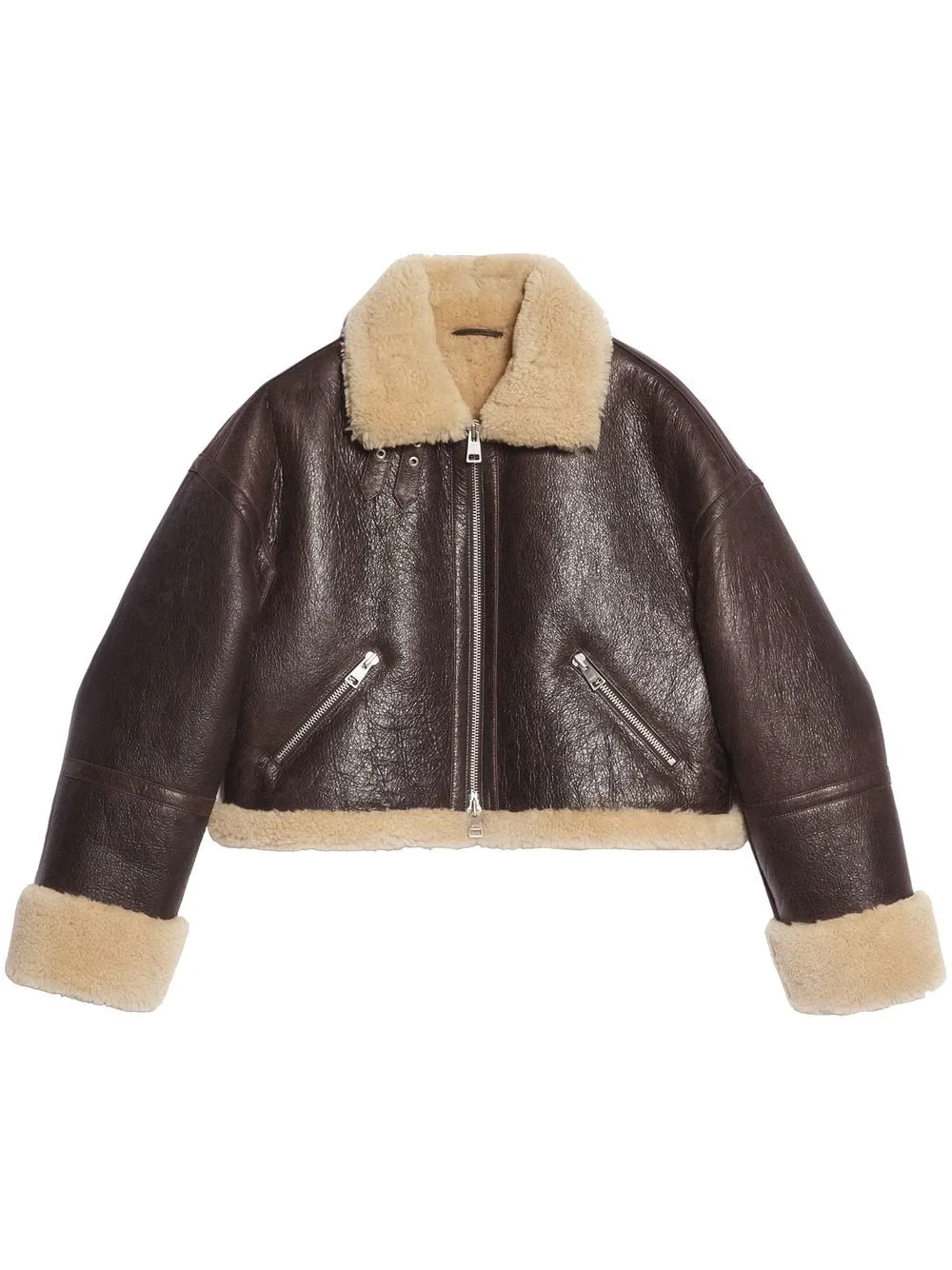 cropped shearling jacket