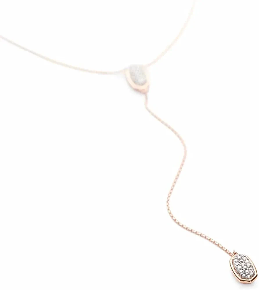 Kendra Scott White Diamond Jubiee Y-Necklace in 14k Gold, Fine Jewelry for Women