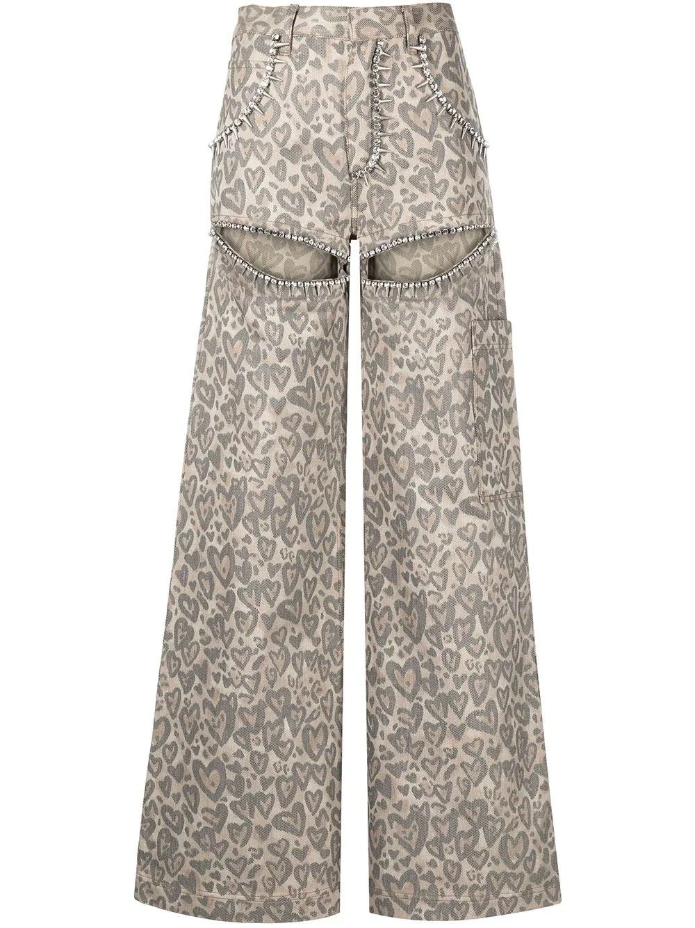 Heart leopard-print trousers