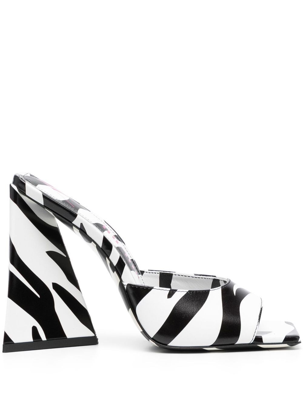 Devon zebra print 115mm mules