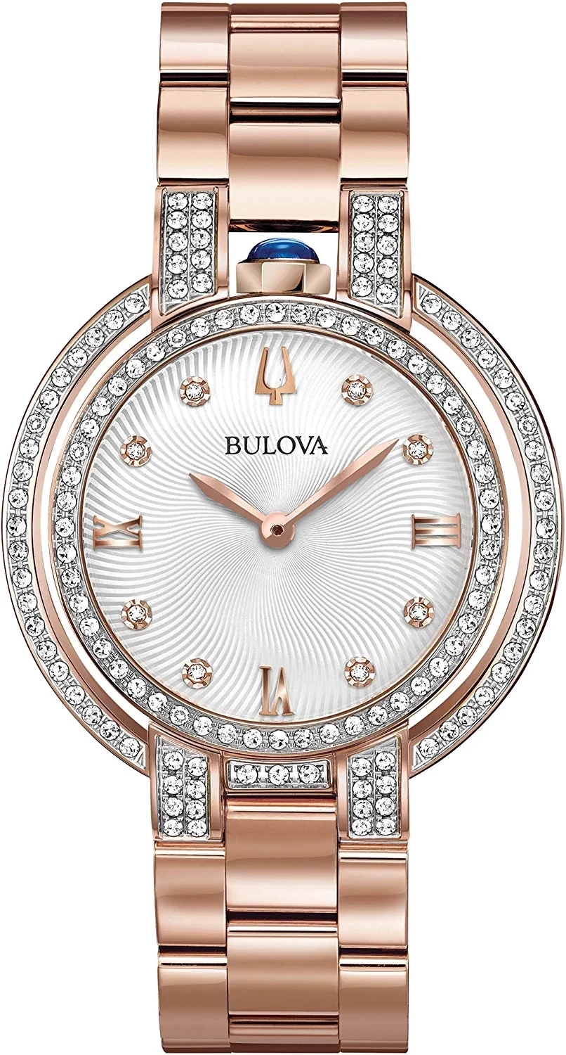 Bulova Womens Analogue Quartz Watch with Stainless Steel Strap 98R250