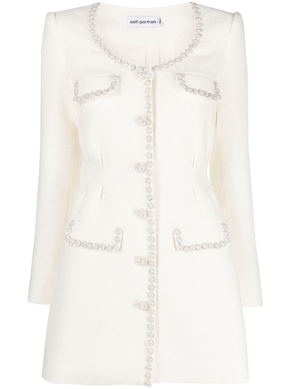 crystal-embellished blazer dress