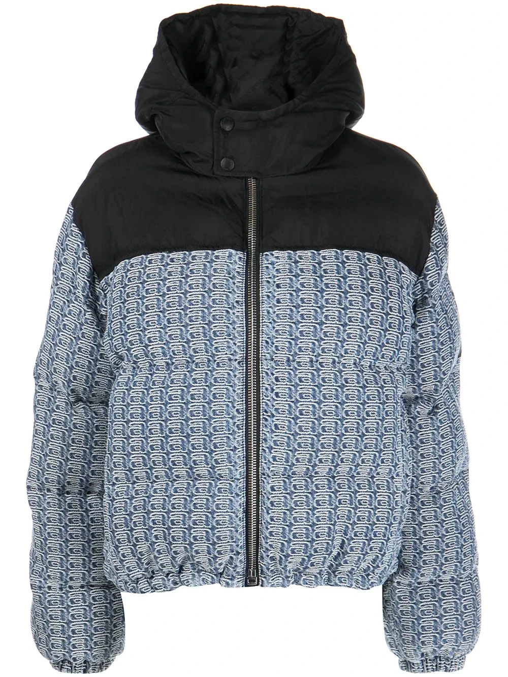 LOGO JACQUARD COLORBLOCK PUFFER