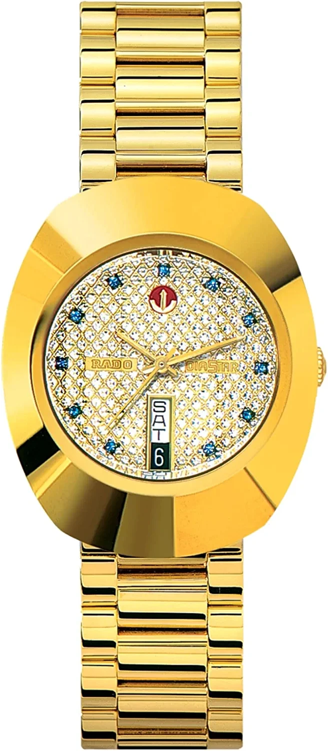 Rado DiaStar Original Swiss Automatic Watch with Stainless Steel Strap, Gold, 21 (Model: R12413314)