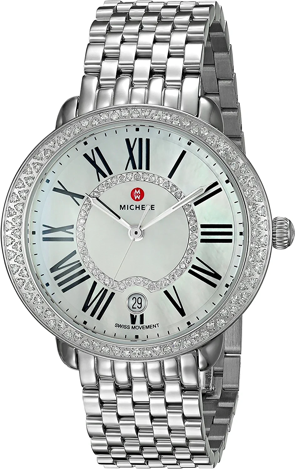 MICHELE Women's MWW21B000030 Serein Analog Display Swiss Quartz Silver Watch