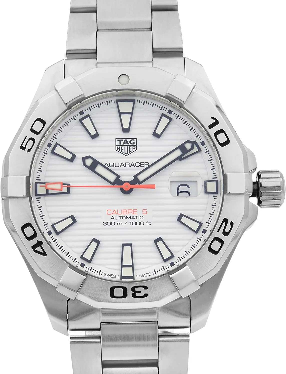 Tag Heuer Aquaracer White Dial Automatic Mens Stainless Steel Watch WAY2013.BA0927