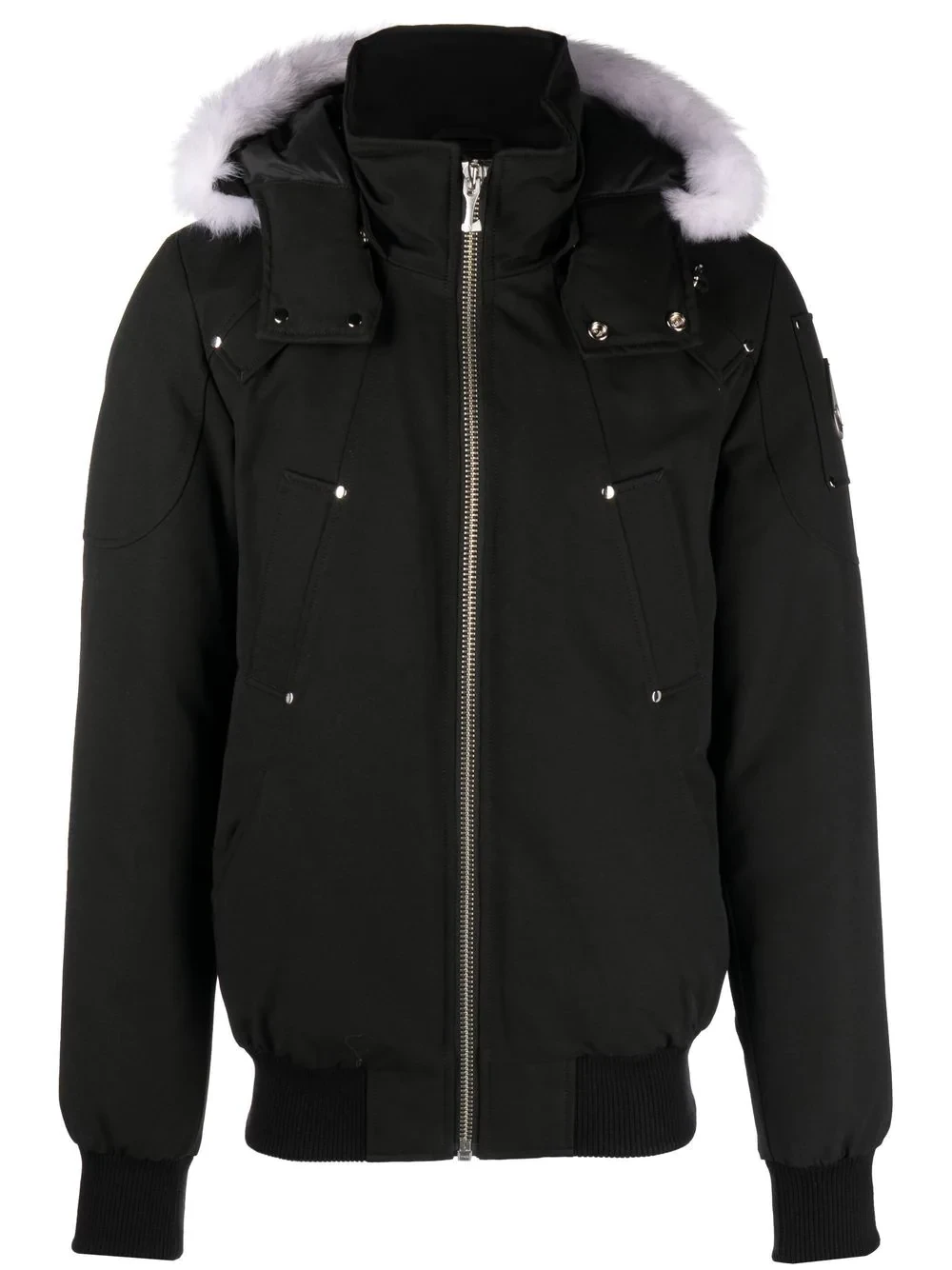 logo-plaque zip-up down jacket