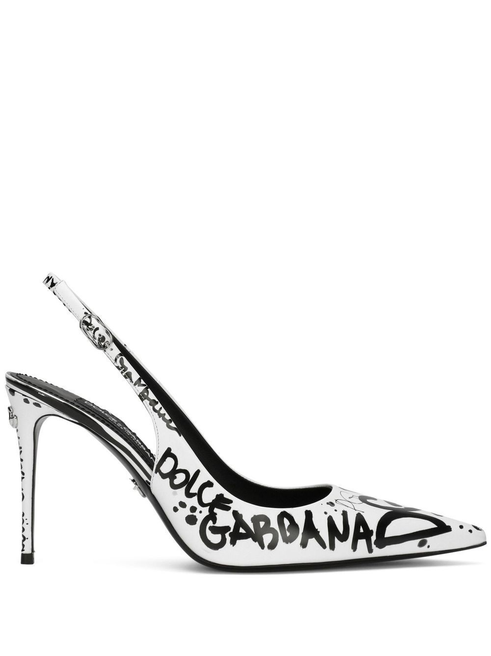graphic-print pointed pumps