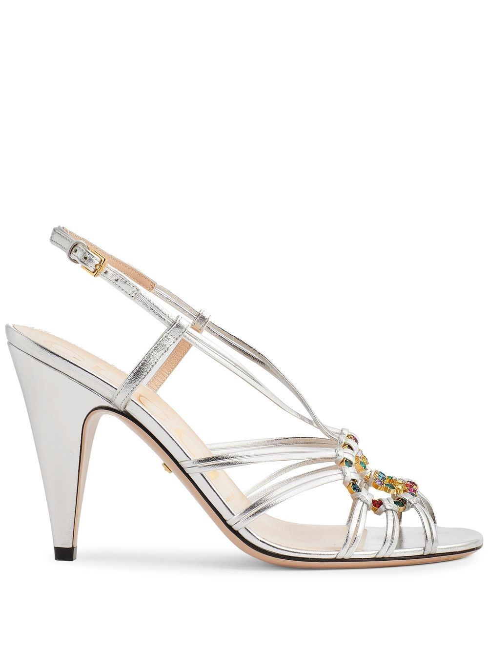 95mm Interlocking G metallic sandals