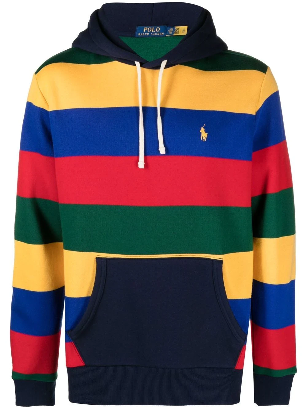 striped color-block hoodie