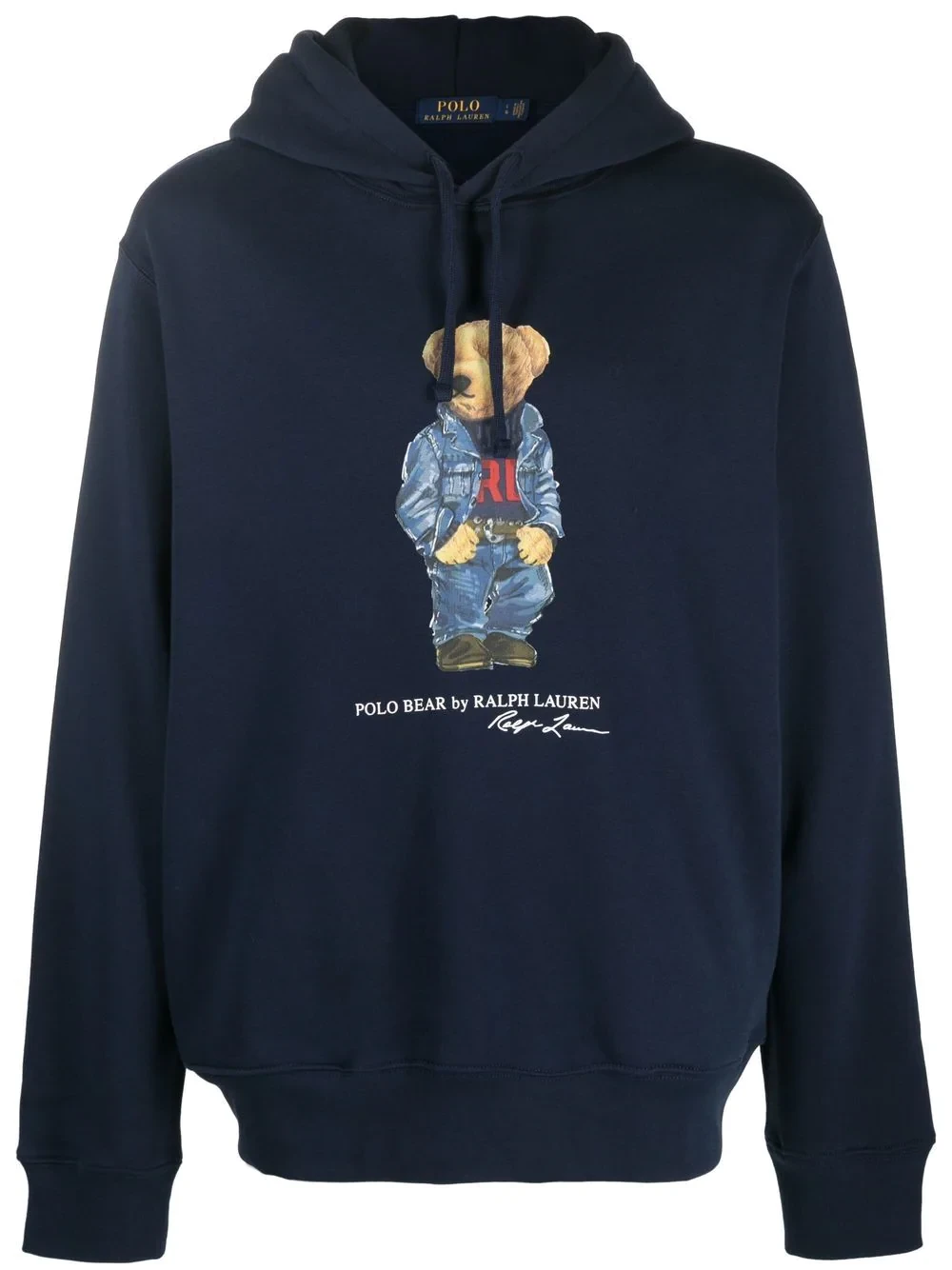 teddy bear-print pullover hoodie