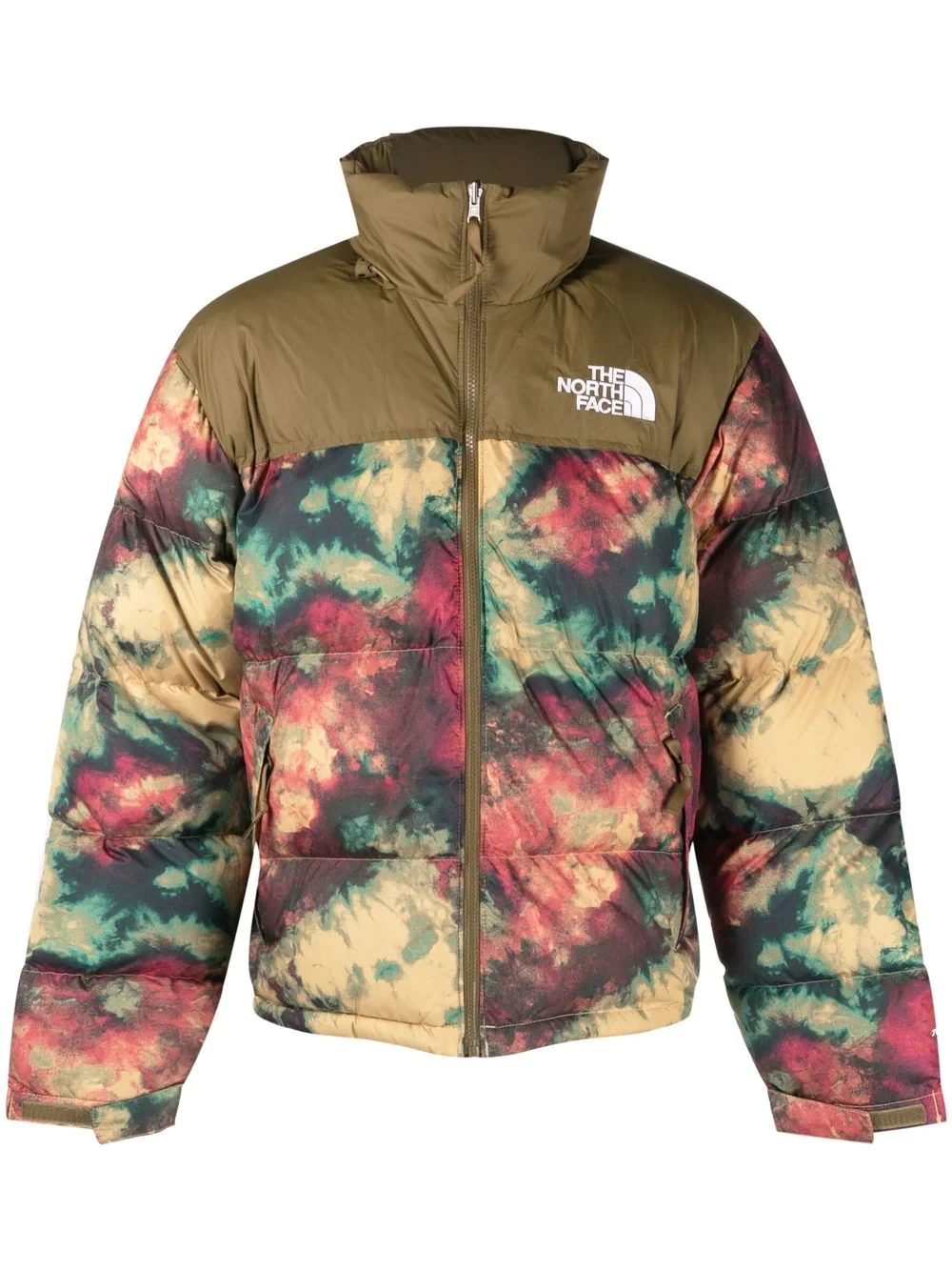 tie dye-print padded jacket