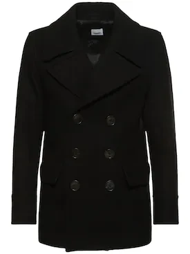 Double breasted wool blend peacoat