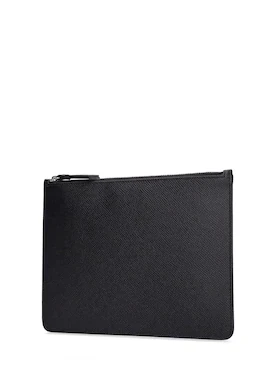 Grainy leather small pouch