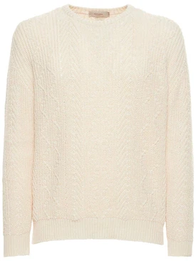 Cotton blend crewneck sweater