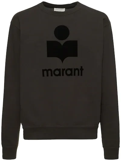 Flocked logo cotton sweatshirt