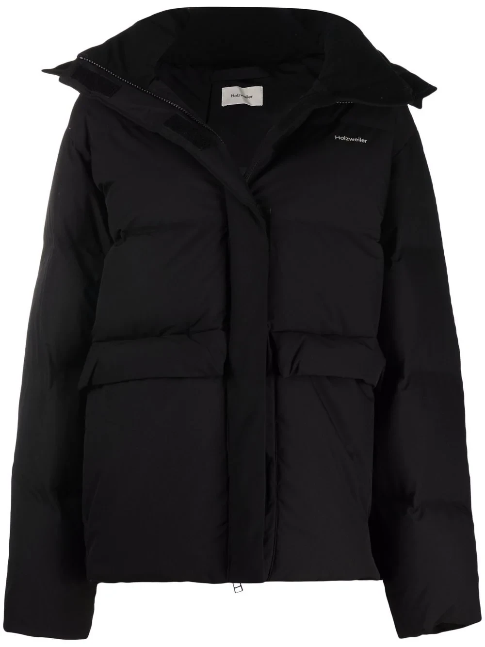 padded zip-up down coat