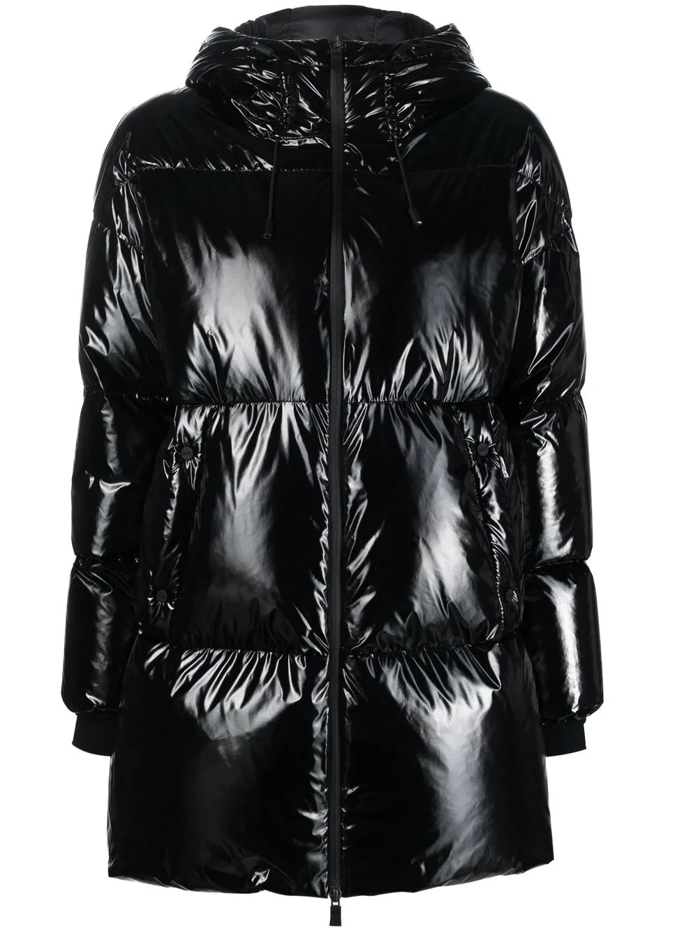 high-shine puffer coat