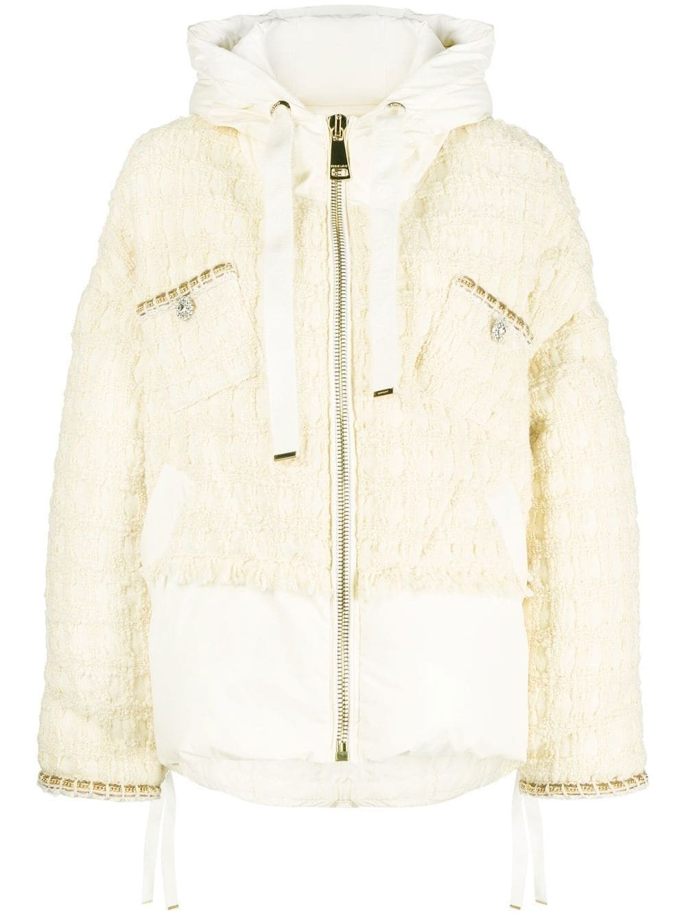 padded tweed-design jacket