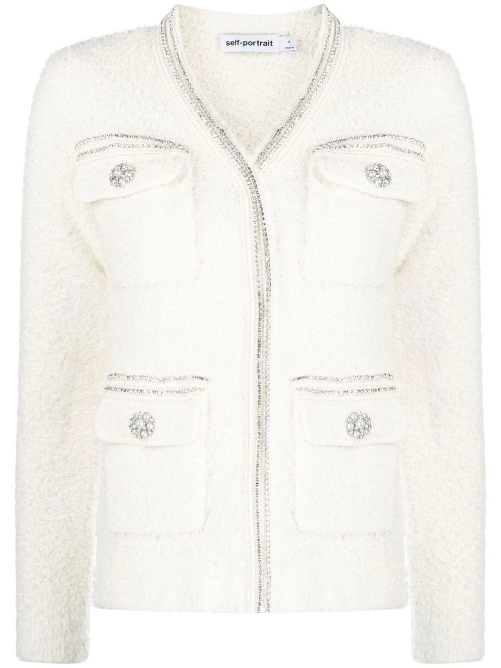 crystal-embellished textured jacket