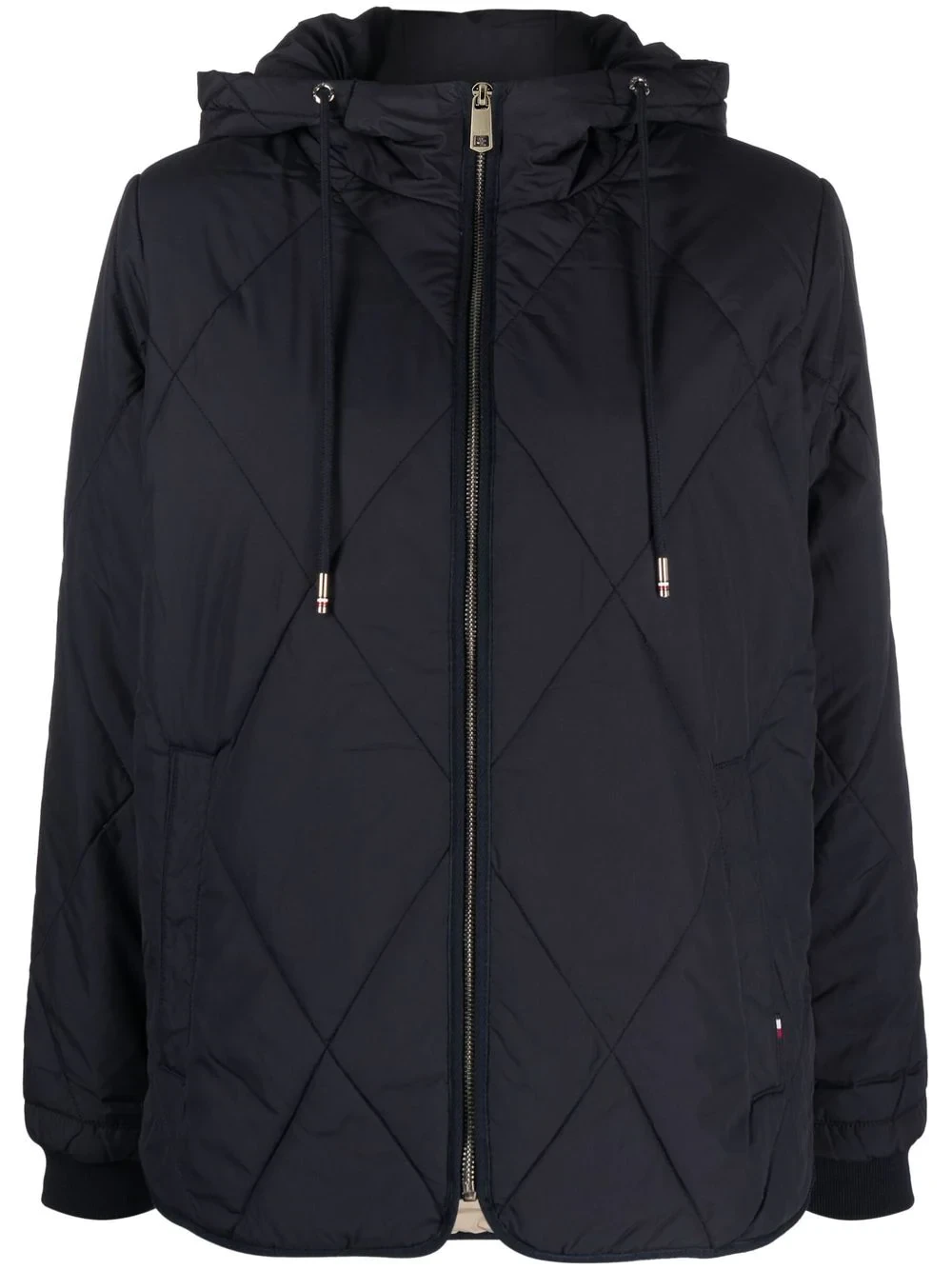 drawstring-hood padded jacke