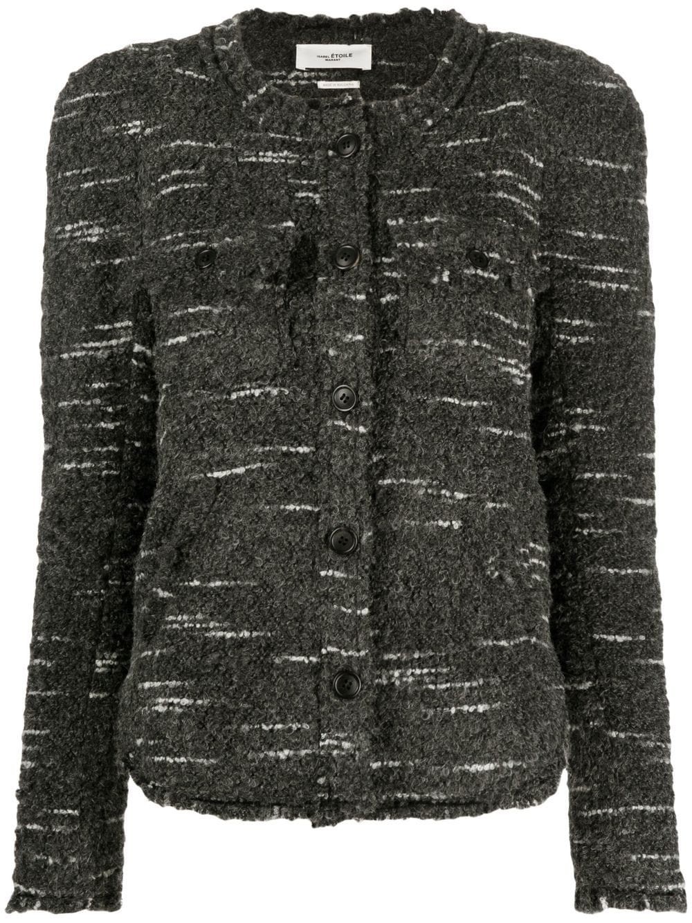 button-front tweed jacket
