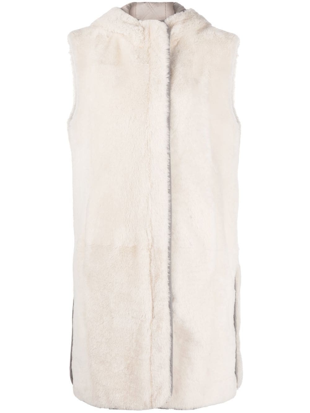 faux fur hooded gilet