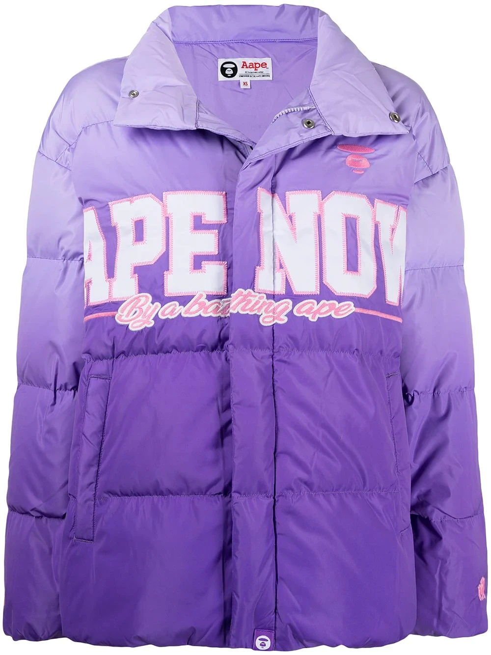 gradient logo padded jacket
