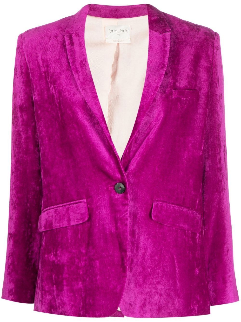 velvet single-breasted blazer