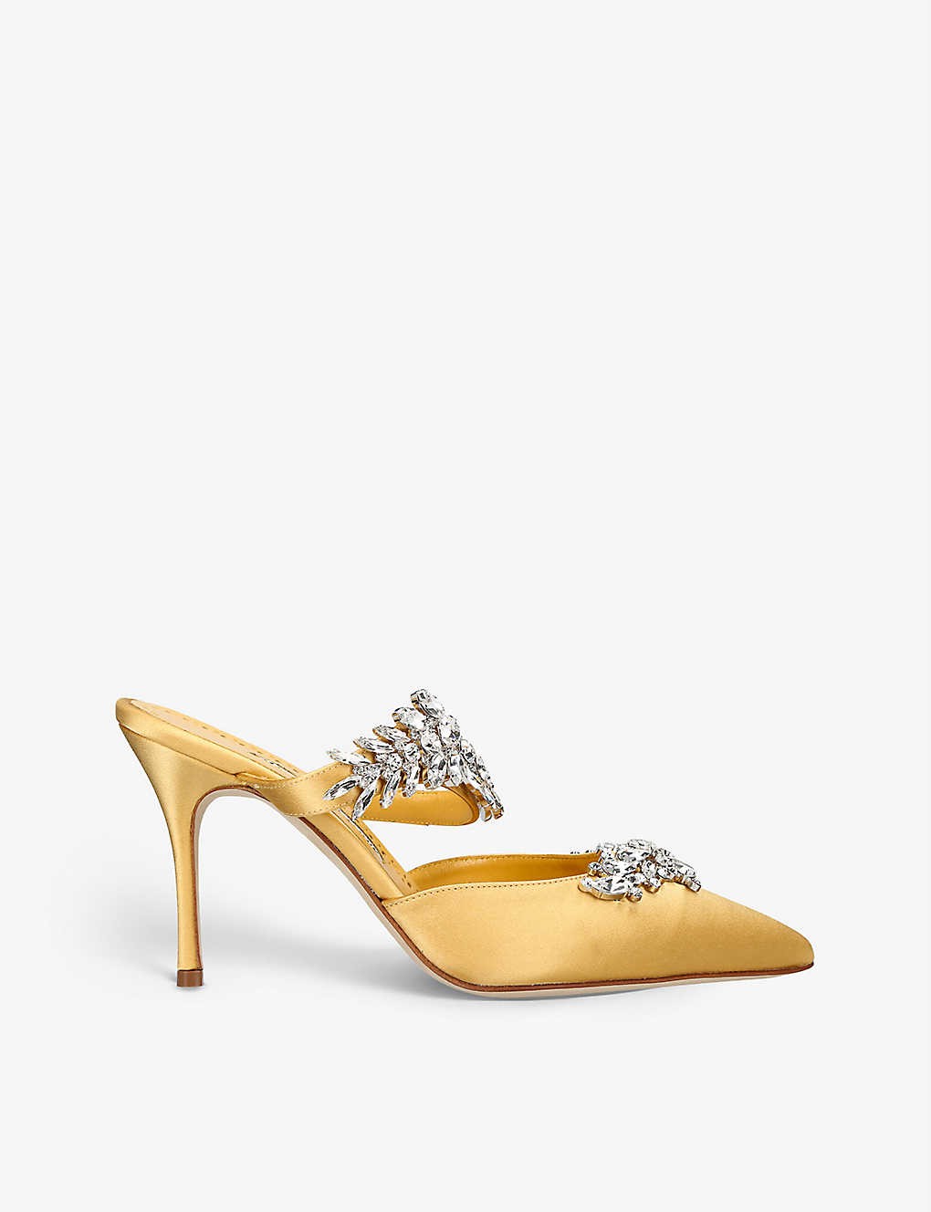 Lurum crystal-embellished satin heeled mules