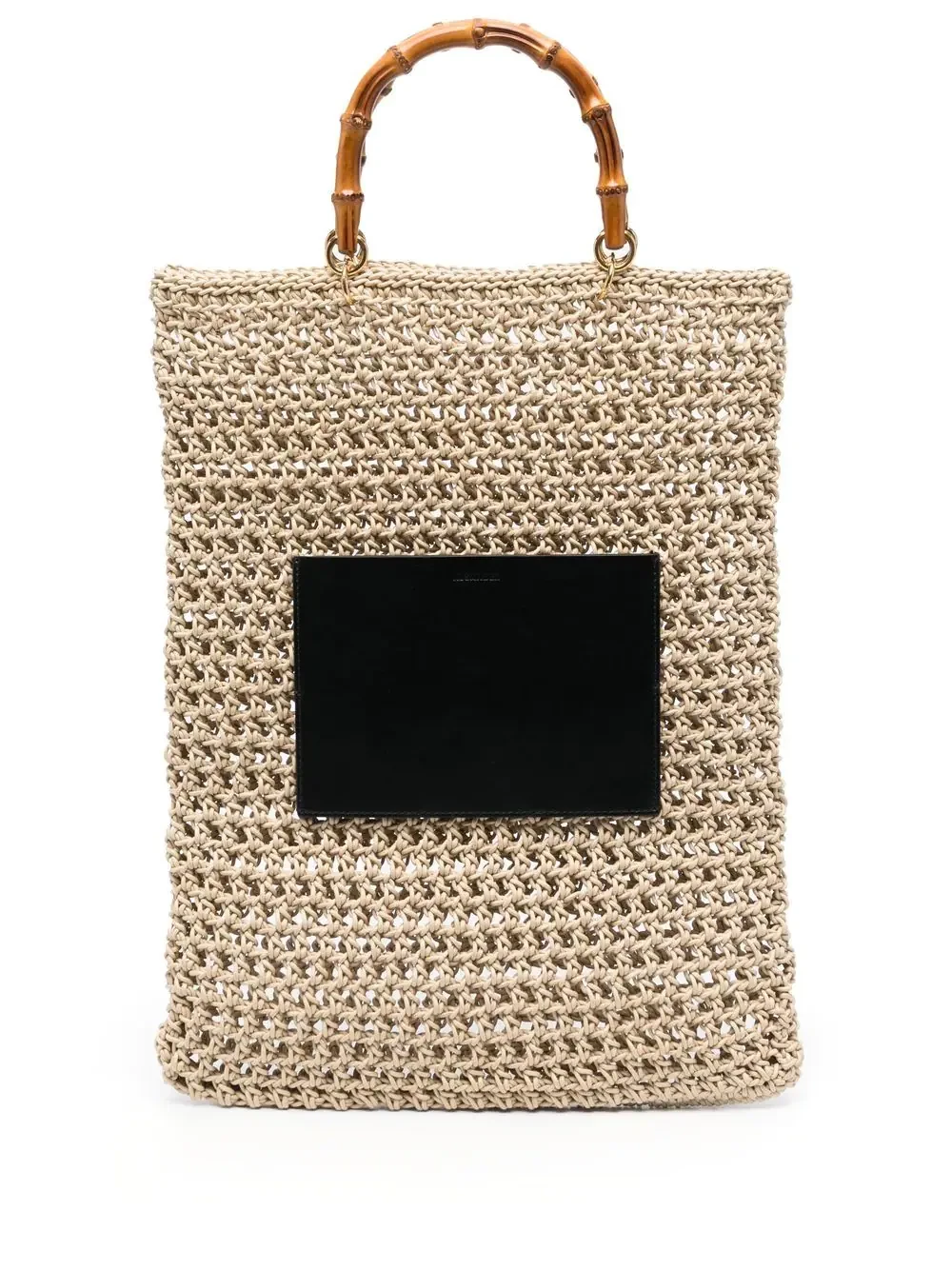 Jil Sander woven bamboo-handle tote bag