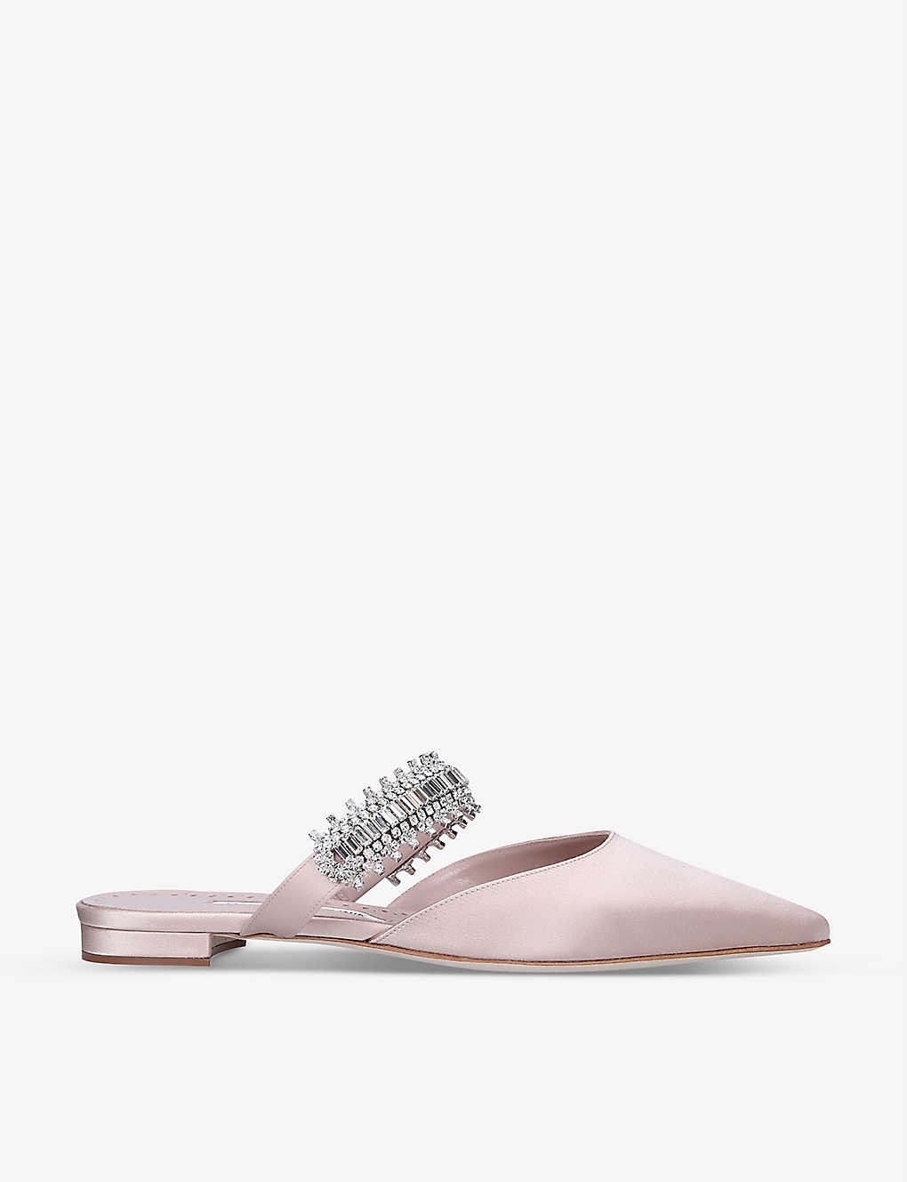 Lutara crystal-embellished satin mules