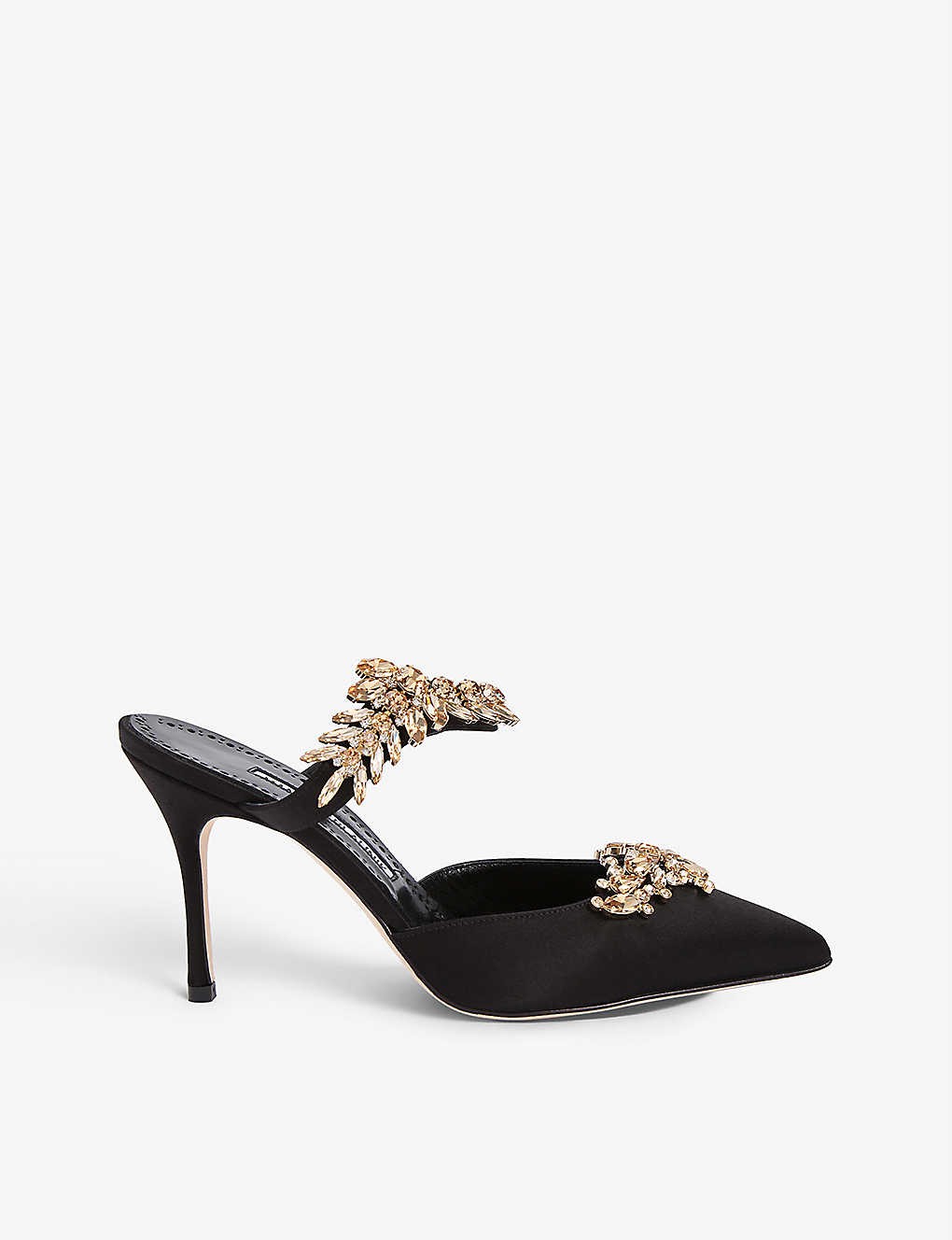 Lurum crystal-embellished satin mules