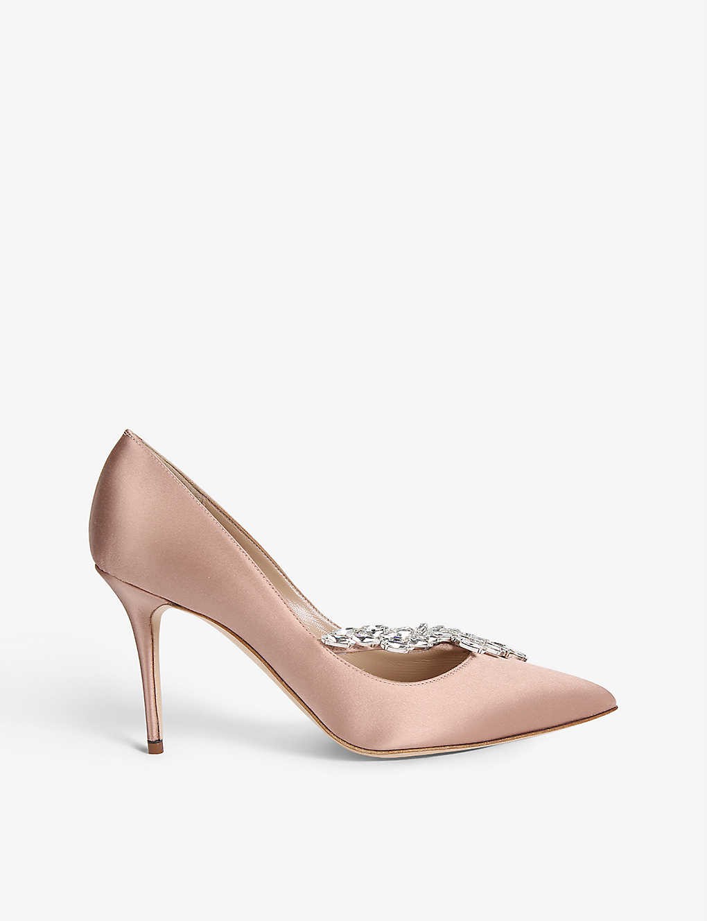 Nadira crystal-embellished satin courts