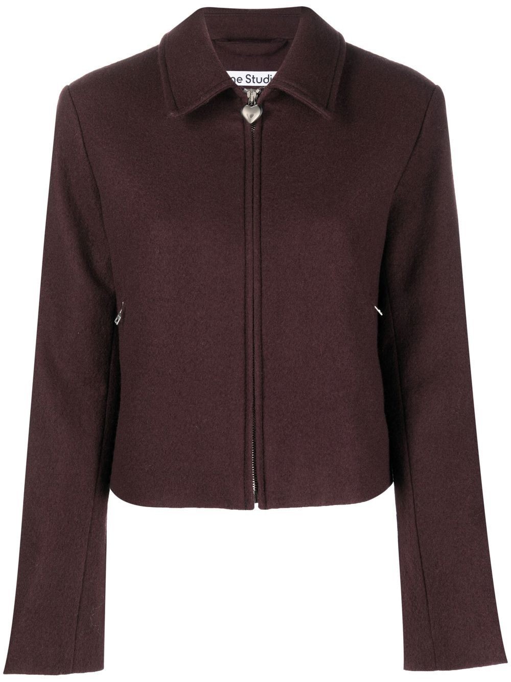 Acne Studios heart-zip wool jacket