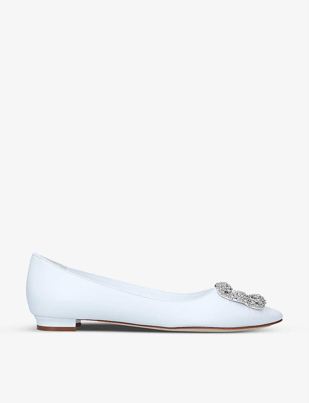 Hangisi crystal-embellished leather ballet flats