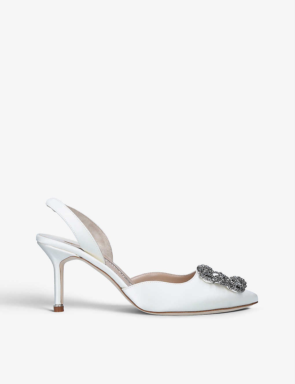 Hangisi 70 crystal-embellished satin slingback courts