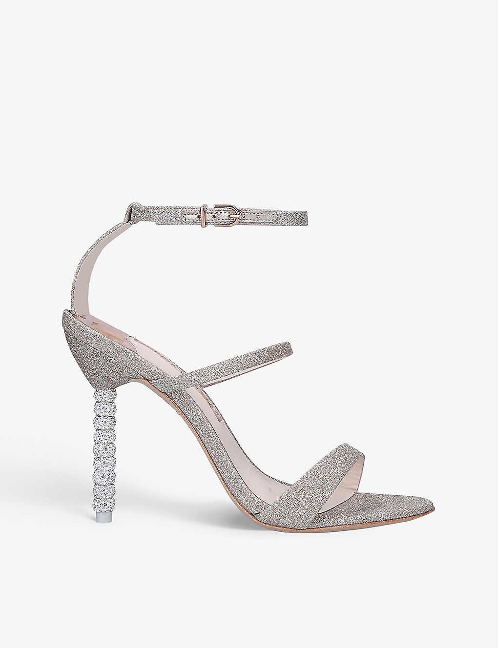 Rosalind crystal-embellished glittered heeled sandals