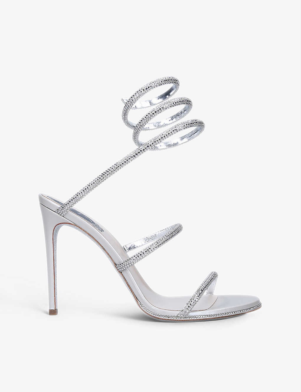 Cleo crystal-embellished leather heeled sandals